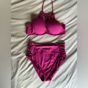 Ambrielle two piece maroon swimsuit from target in a women’s size medium.